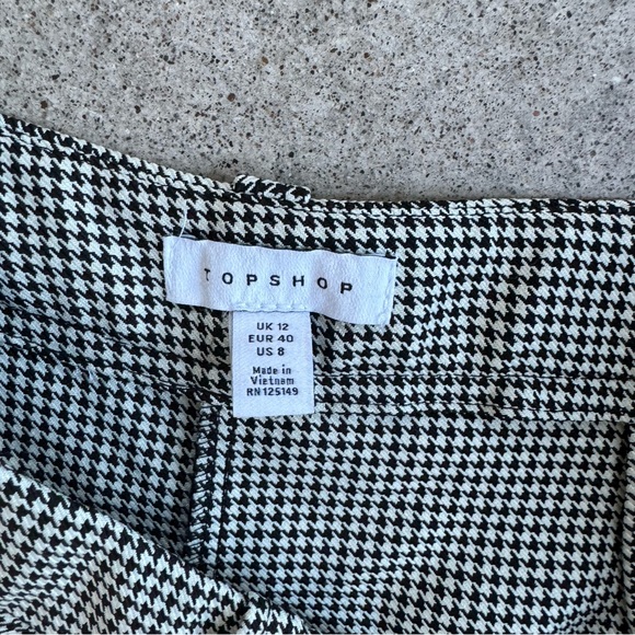 Topshop baggy houndstooth women’s “men’swear” pleated trousers SZ 8 pockets - Picture 10 of 16